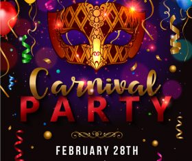 Masquerade party flyer vector