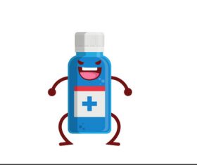 Medicine Bottle Expression Cartoon vector