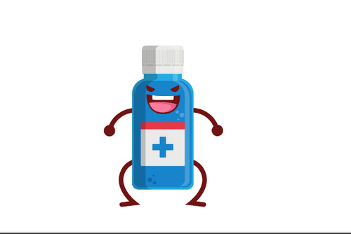 Medicine Bottle Expression Cartoon vector