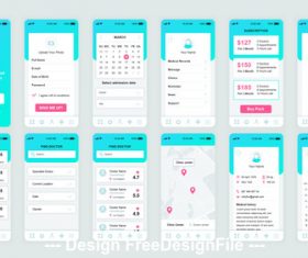 Medicine Mobile App UI Kit vector