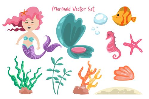 mermaid Vector Set