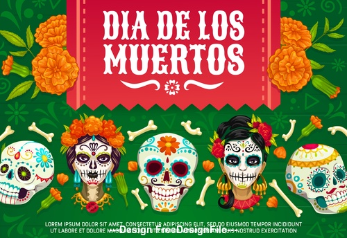 Mexico Dias de Los Muertos cartoon vector