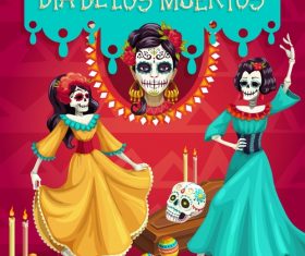 Mexico dead day in Undead styling vector