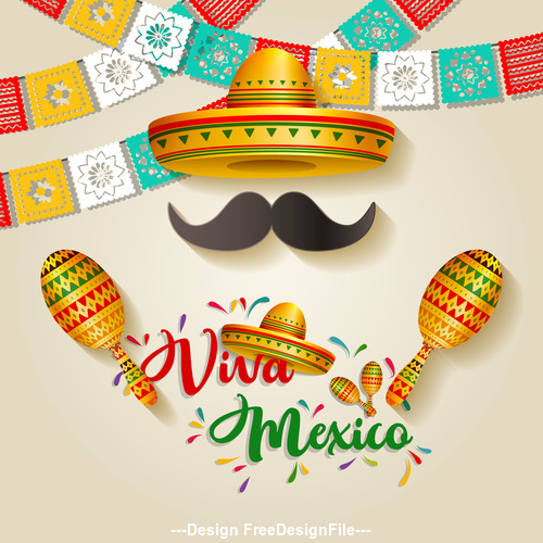 Mexico national day illustration vector