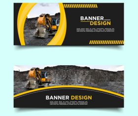 Mine loader banner template design vector