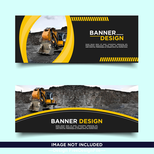 Mine loader banner template design vector