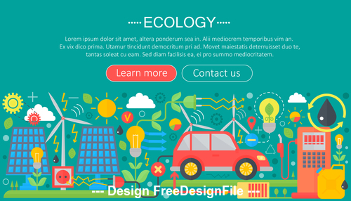 Modern ecology flat design concept vector