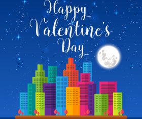 Modern romantic happy valentine card vector