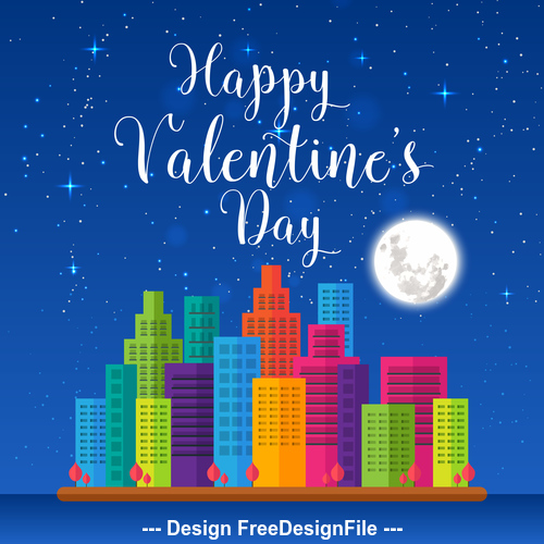Modern romantic happy valentine card vector