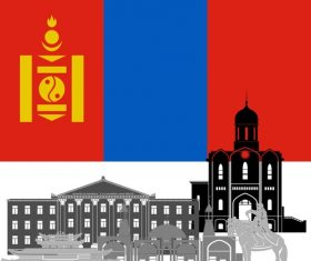 Mongolia collection of different architecture vector