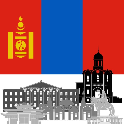 Mongolia collection of different architecture vector