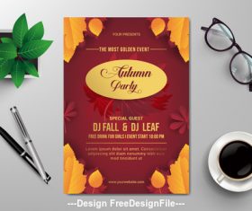 Most golden event flyer design vector template