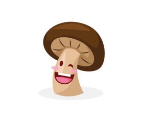 Mushroom cartoon emoticon vector