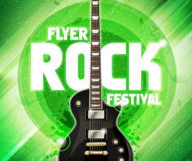 Music festival gruen flyer guitar vector