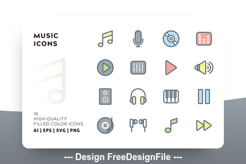 Music filled color vector