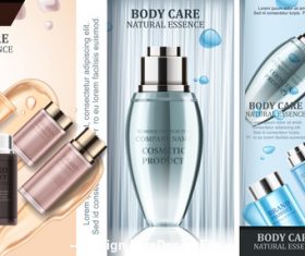 Natural essence cosmetic advertising poster vector