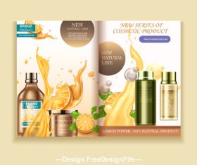 Natural fruit cosmetics advertising poster vector