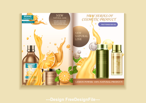 Natural fruit cosmetics advertising poster vector