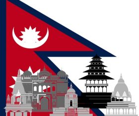 Nepal collection of different architecture vector