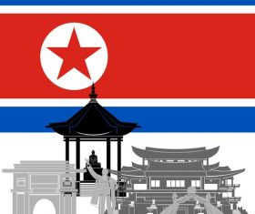 North Korea collection of different architecture vector