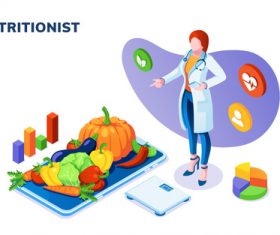 Nutritionist cartoon illustration vector