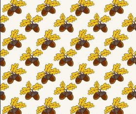 Oak fruit seamless pattern vector