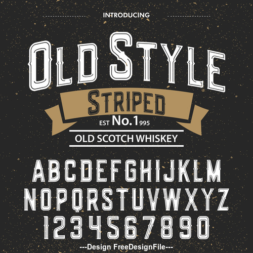 Old Style Striped script font vector