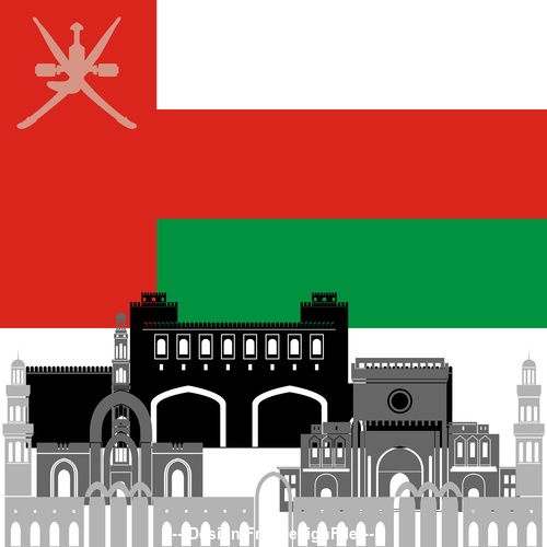 Oman collection of different architecture vector