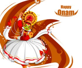 Onam Indian traditional dance vector