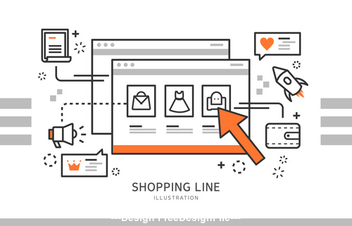 Online Shopping Illustration vector