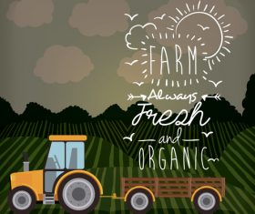 Orgasnic farm illustration vector