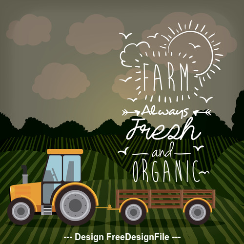 Orgasnic farm illustration vector