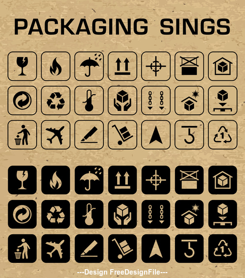Packaging sings vector