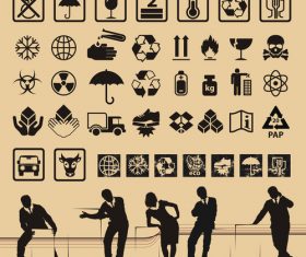 Packaging symbol silhouette vector