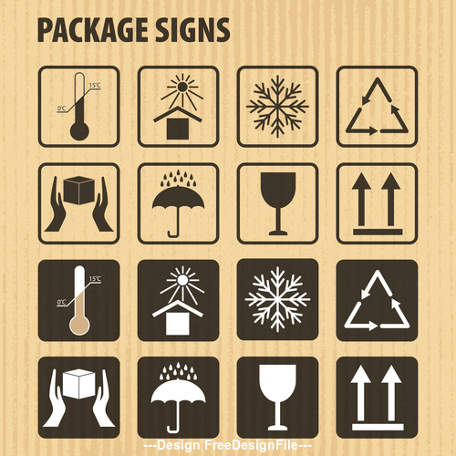 Packaging symbols vector