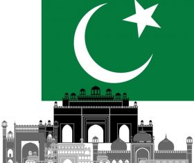 Pakistan collection of different architecture vector