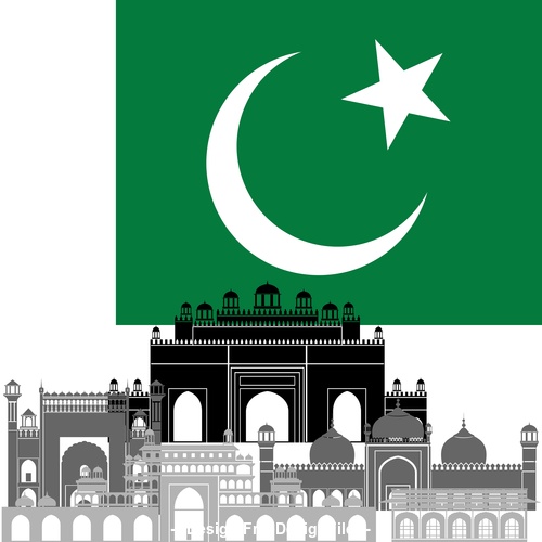 Pakistan collection of different architecture vector