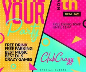 Party flyer colored psd template
