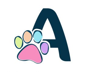 Paws font vector alphabet A