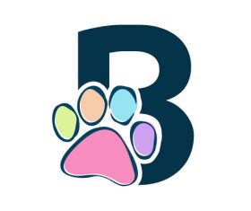 Paws font vector alphabet B