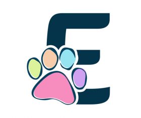 Paws font vector alphabet E
