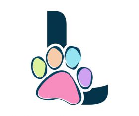Paws font vector alphabet L