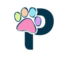 Paws font vector alphabet P
