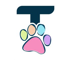 Paws font vector alphabet T