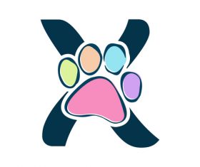 Paws font vector alphabet X