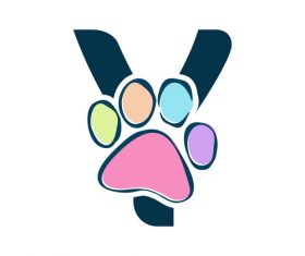 Paws font vector alphabet Y
