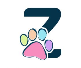 Paws font vector alphabet Z