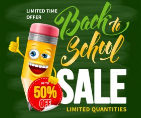 Pencil sale design template vector