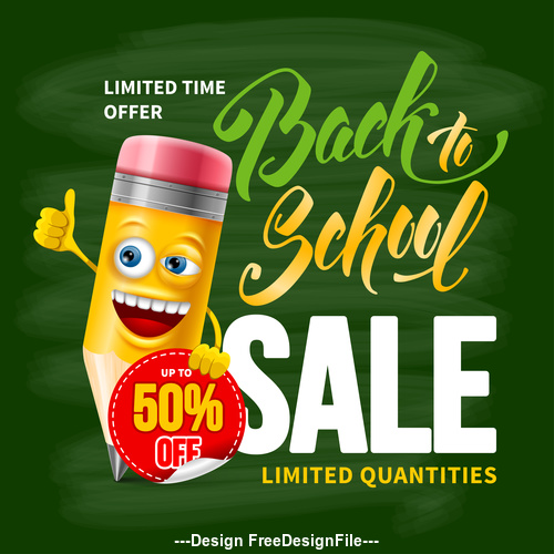 Pencil sale design template vector