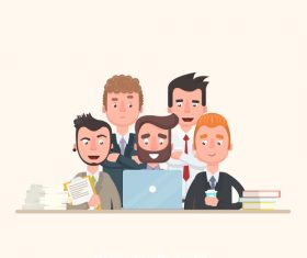 Peoples sitting in front of the computer vector